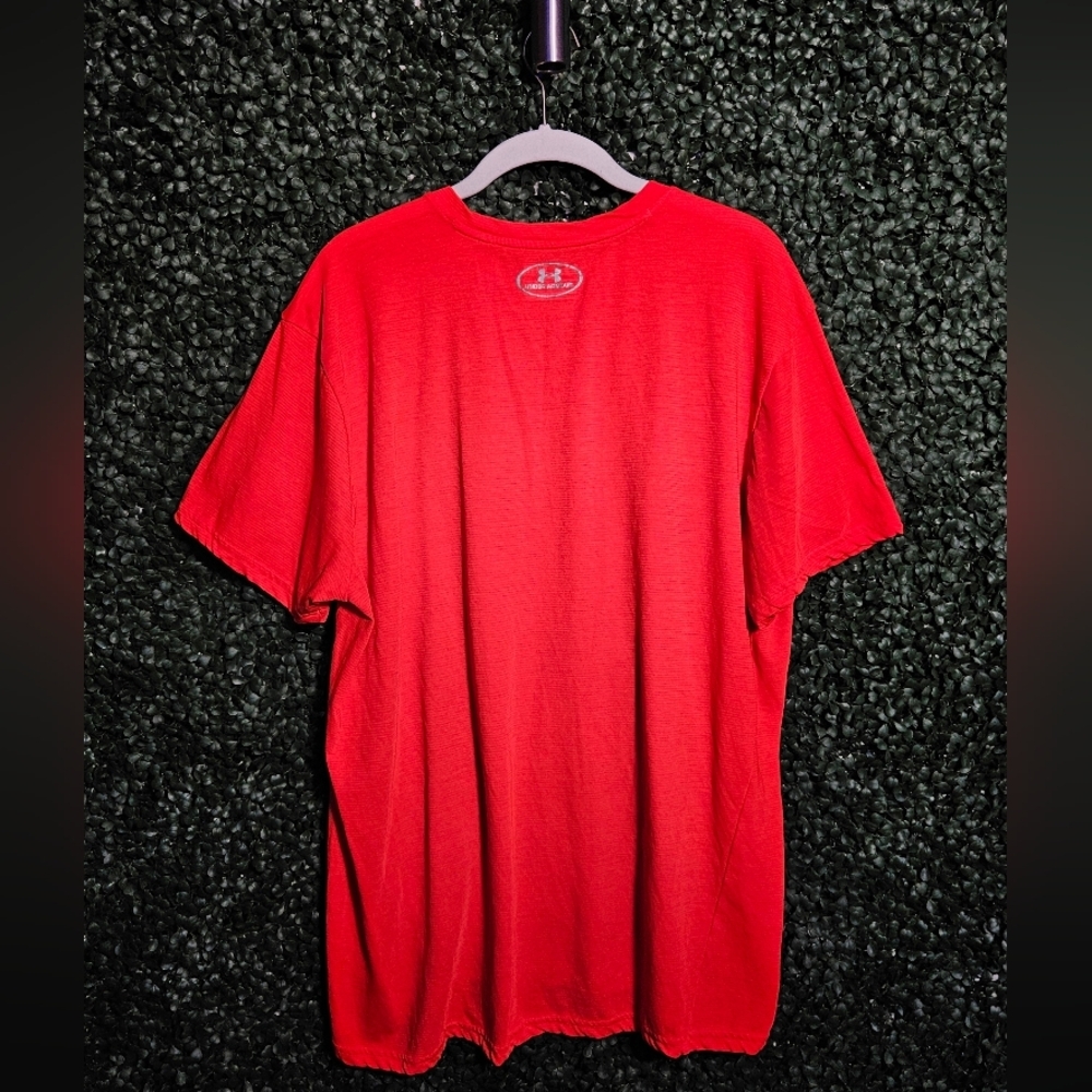 Under Armour Men's Bright Red Short Sleeve Tee - Picture 3 of 4
